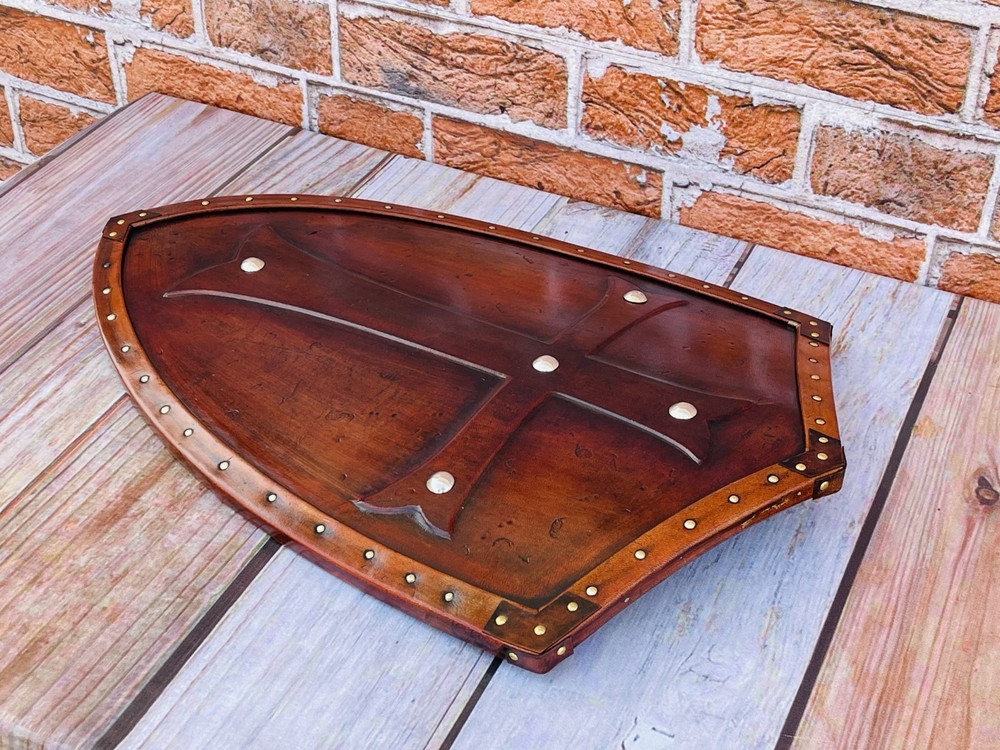 Templar Shield | Handmade Leather Cross Shield | Leather Templar Shield