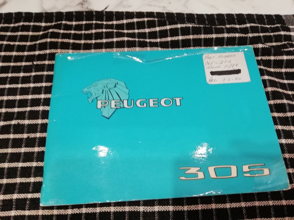 Peugeot 305 owners handbook 1978