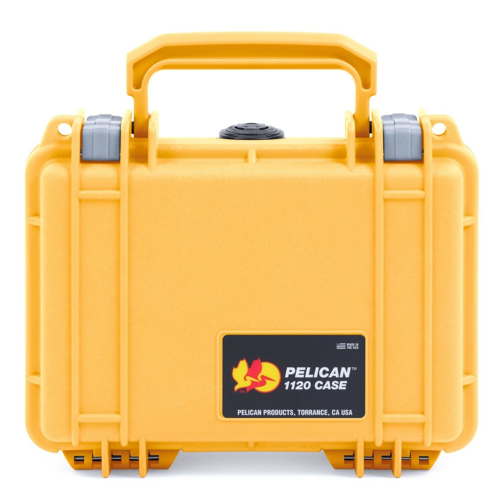 Yellow & Silver Pelican 1120 case. With Foam