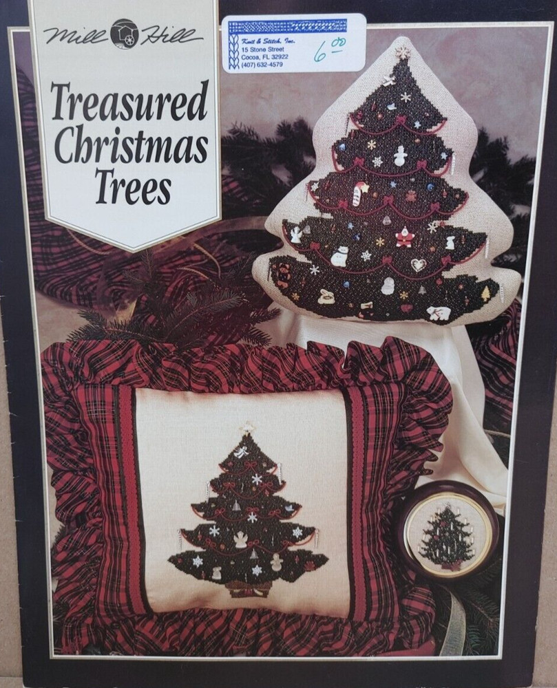 Treasured Christmas Tree and Stained Glass Tree Ornaments, Embroidery Patterns