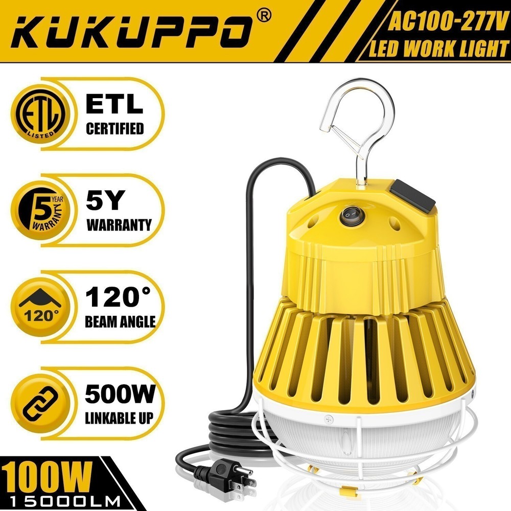 100Watt LED Temporary Work Light Linkable Construction Tunnel Warehouse Lighting