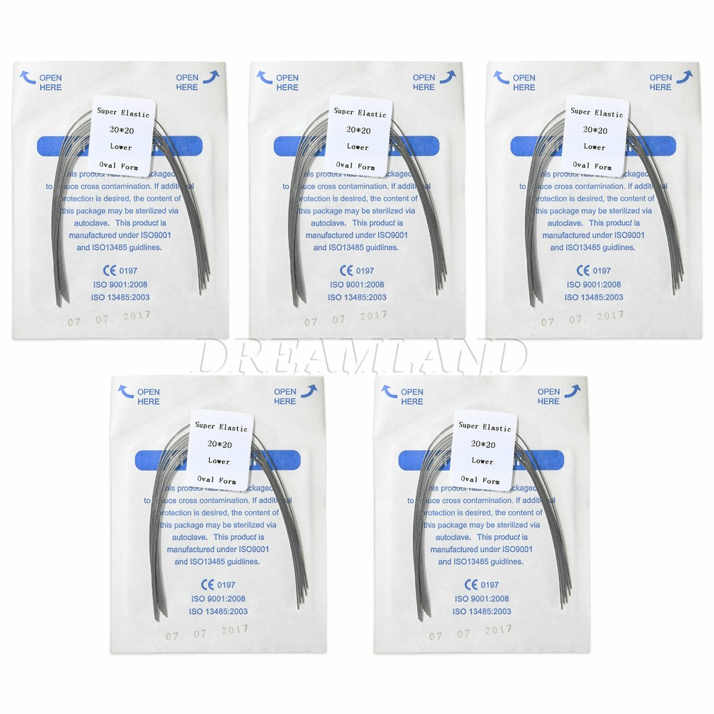 10 Packs 20x20 Upper & Lower Dental Rectangular Niti Arch Wire Super Elastic