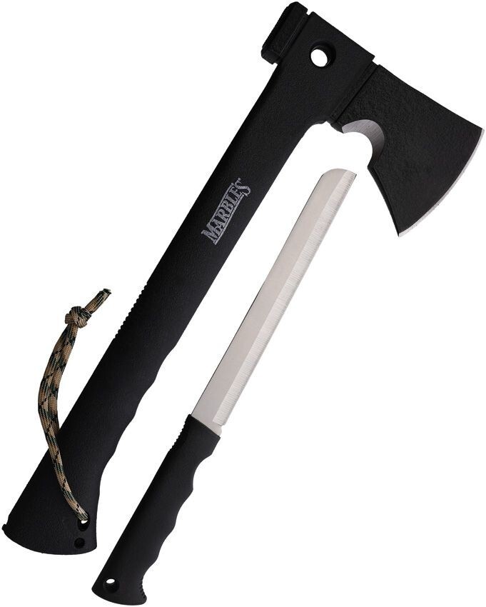 Marbles Camp Axe black handle with Saw and ferro rod