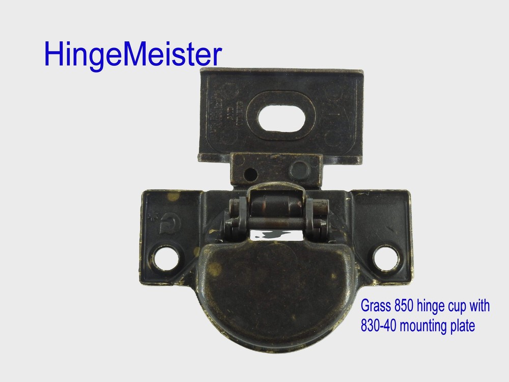 Grass 850 Hinge Cup with the 830-40 Bronze Mounting plate - Complete Hinge - Use