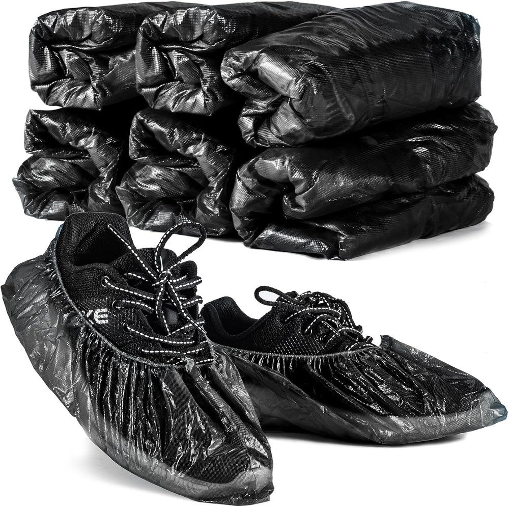 60 Pack (30 Pairs) Shoe Covers - Boot Covers Plastic Disposable Waterproof