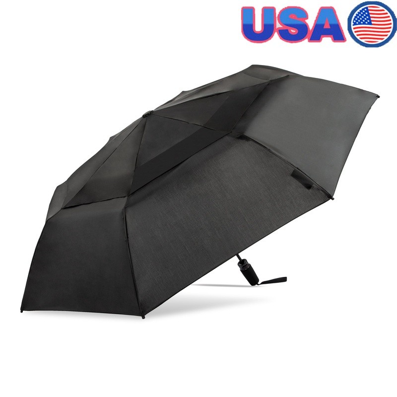 Windproof Compact Umbrella Auto Open Close Vented Canopy 75MPH Wind Resistant US