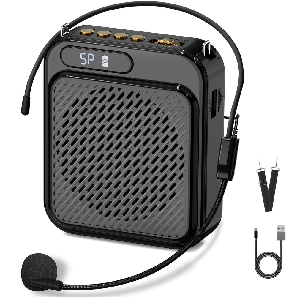Portable Voice Amplifier for Teachers - USB-C Rechargeable Bluetooth Microphone