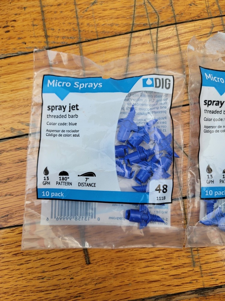 2pks 111B 10-Pack Spray Jets on Threaded Barb