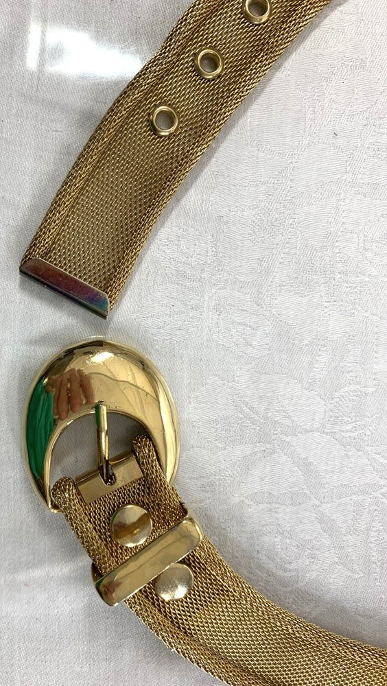 Gold Tone Mesh Belt 34"