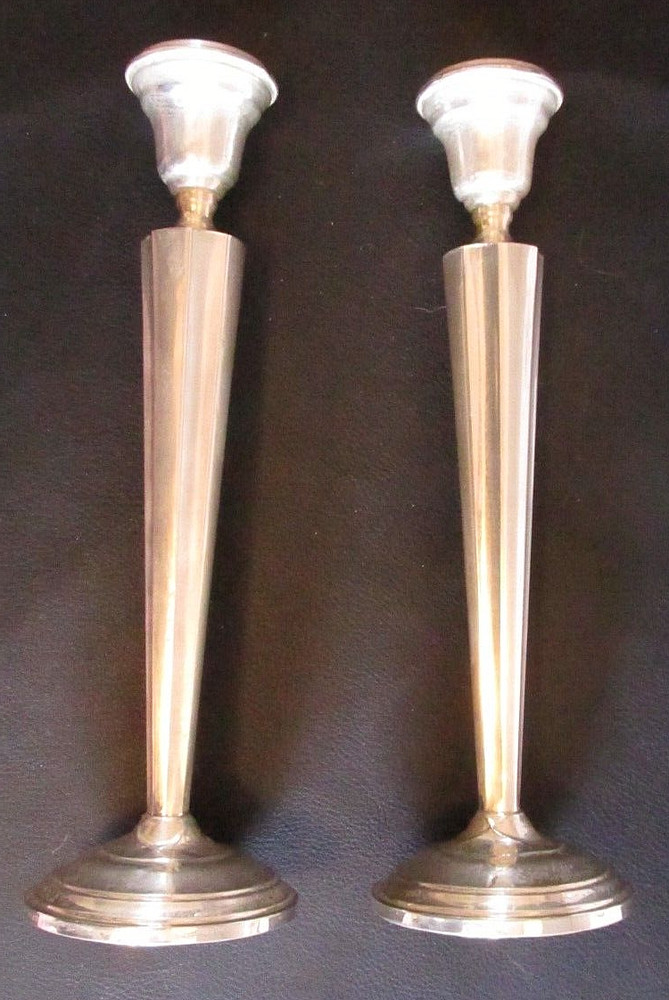 2 Vintage Unbranded Sterling Silver 10"  Candlesticks