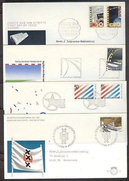 NETHERLANDS 1982/84 FDC’s (x8) (ID:383/D27651)