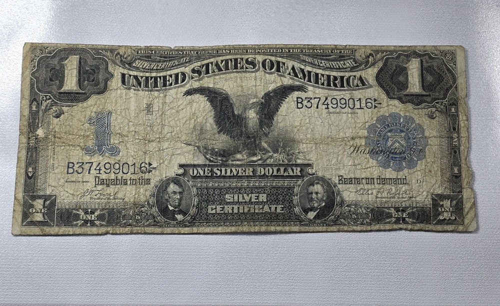 1899 $1 One Dollar Large Note Silver Certificate Black Eagle  2-5-12