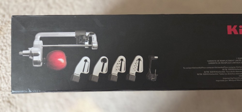 KitchenAid KSM1APC Spiralizer Attachment Peel Core Slice 5 Blades