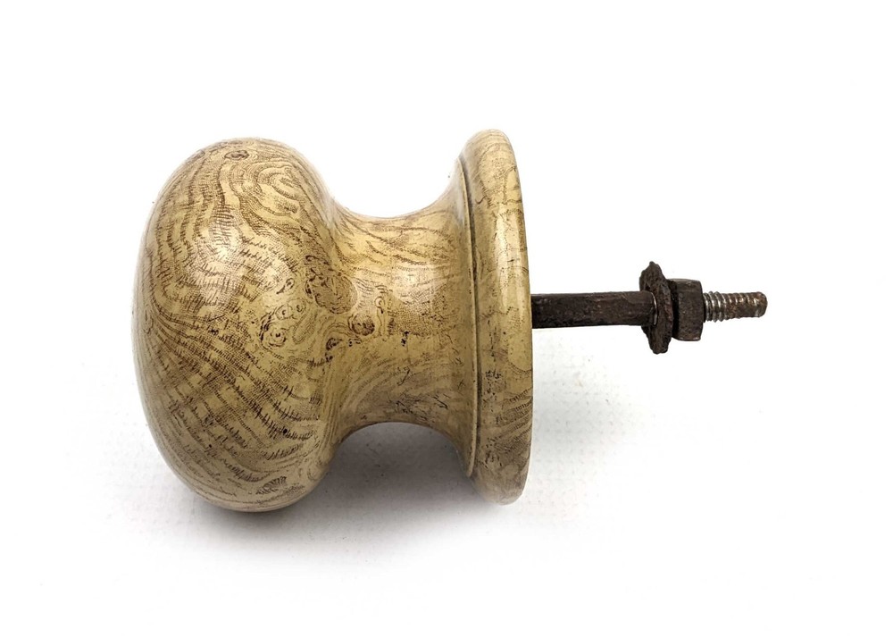 Rare Unusual Antique Large Grain Painted Ceramic Doorknob Pull