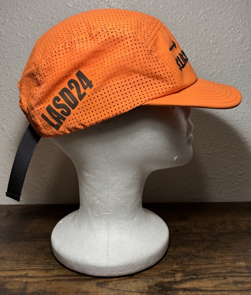 Rnnr Hat Cap Orange Strap Back No Shortcuts LASD24 Panel Tailwind Running Mesh