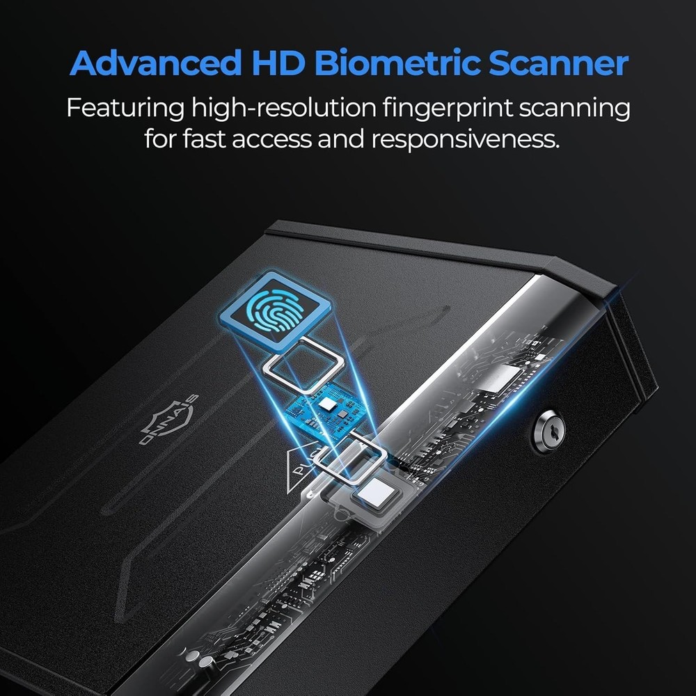 Stylish Biometric Handgun Safe – Secure Your Firearm with Fast Access Technology