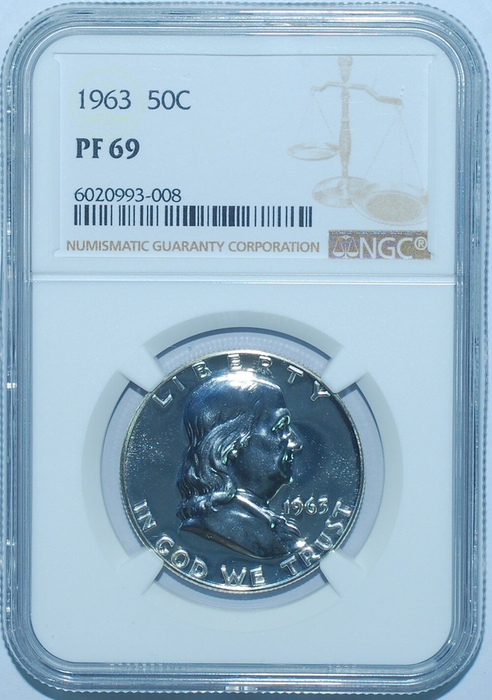 1963 NGC PR69 Proof Strike Franklin Half Dollar