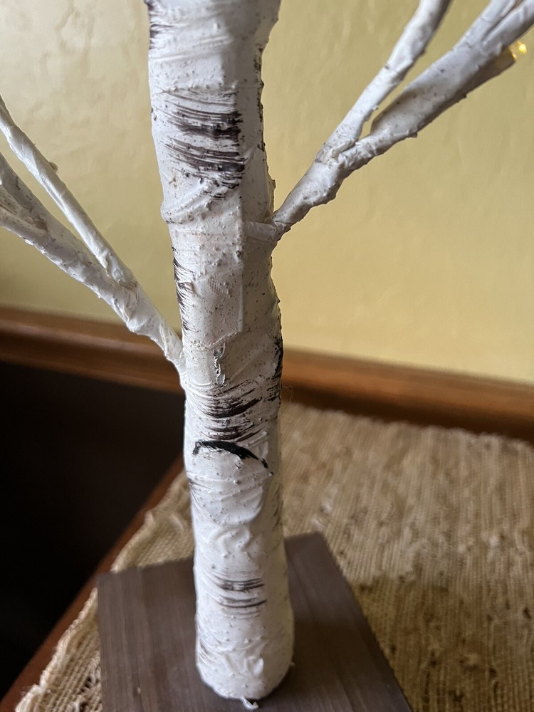 2 Pack 2FT Lighted Birch Tree, Fairy Light Spirit Tabletop Fall Halloween Deco