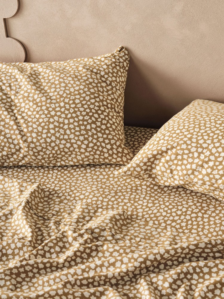 Linen House Abbi Dijon Flannelette Sheet Set
