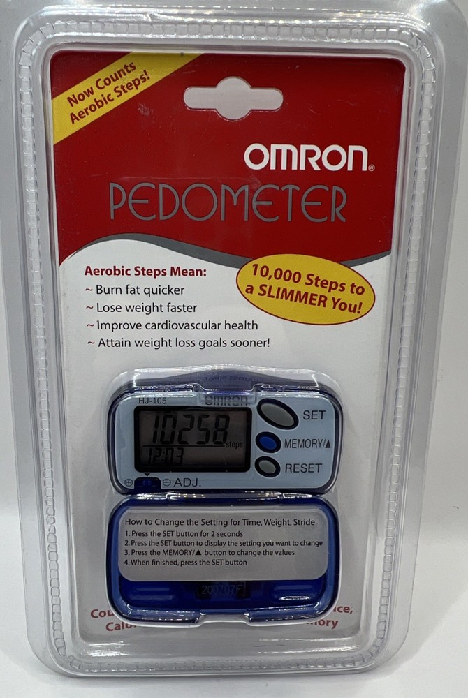 Omron Pedometer Model HJ-105 Step Counter New in Package ~ Sealed