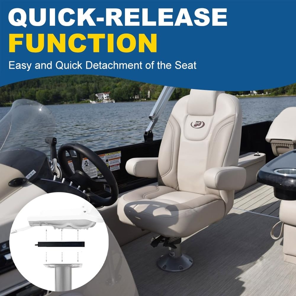 7" x 7" Quick Release Removable Boat Seat Bracket Mount