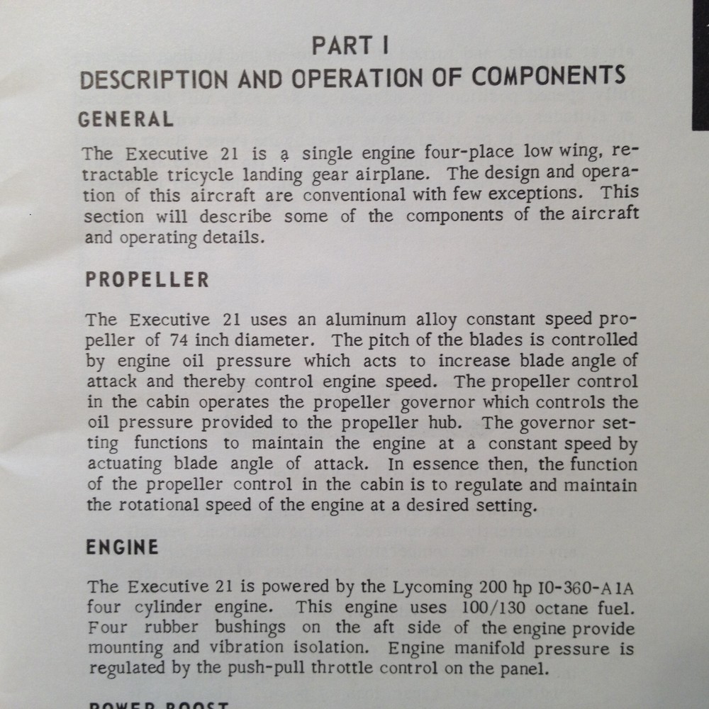 1967 Mooney Executive 21, M20F Owner's Manual