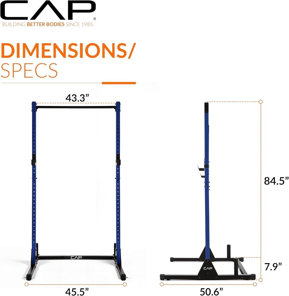 Heavy Duty White Power Rack 500lbs Capacity Pull Up Bar Olympic Plates