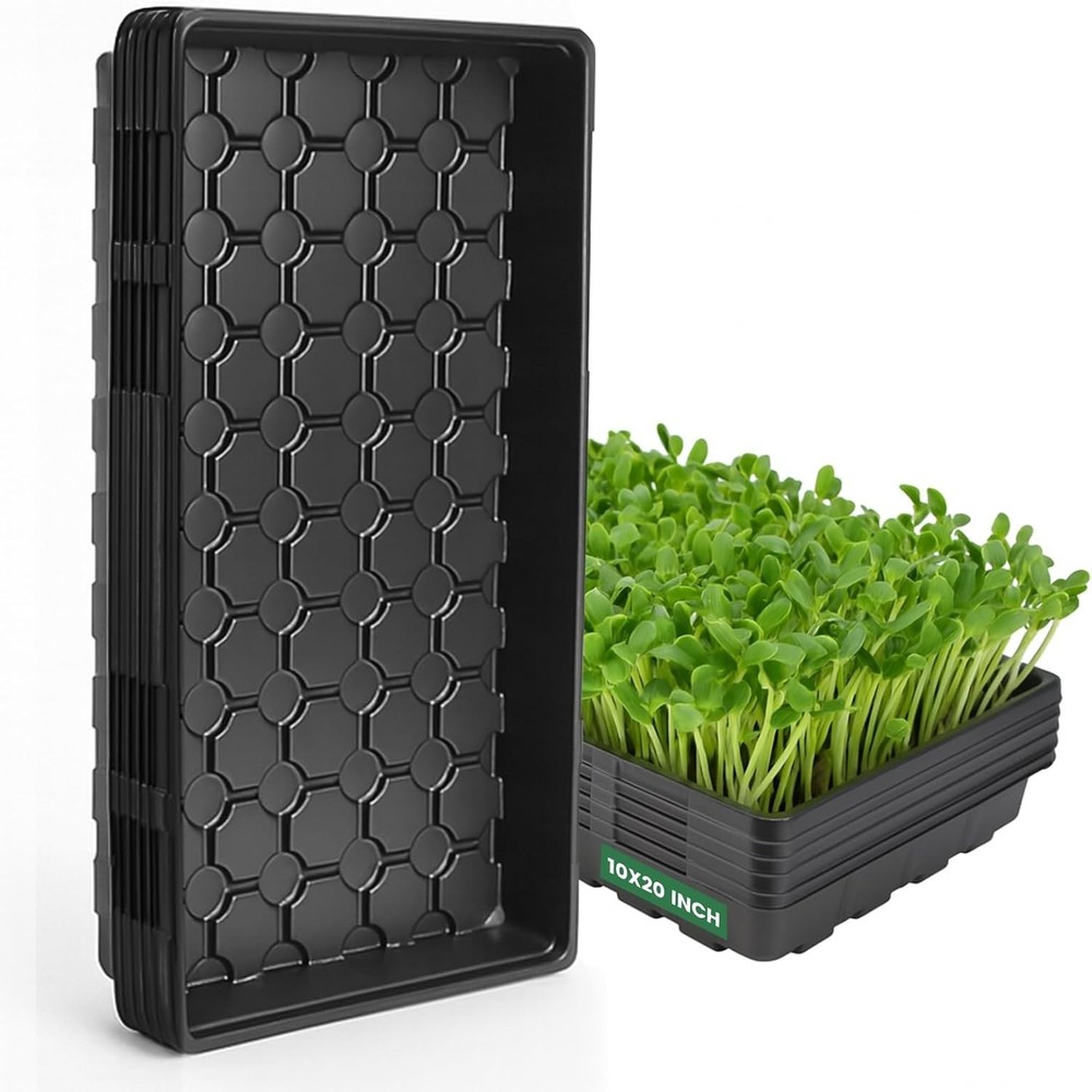 Fodder Trays 10-Pack - Heavy Duty Seed Starter Flats=