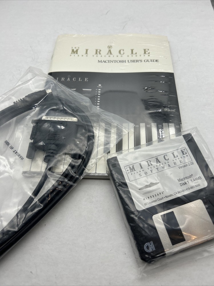 NEW Macintosh Miracle Piano Software Midi Cable set / Manual / Cable / Software