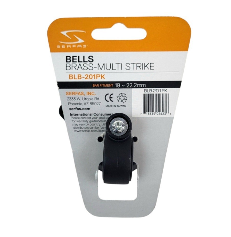 Serfas Brass-Multi Strike Bicycle Handlebar Bell - Pink - BLB-201PK