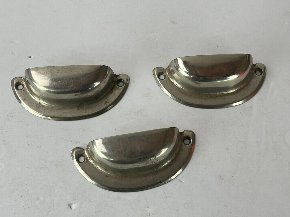 Lot 3 Vintage Metal Drawer Pull Cabinet Handle Cupboard Bin Hardware