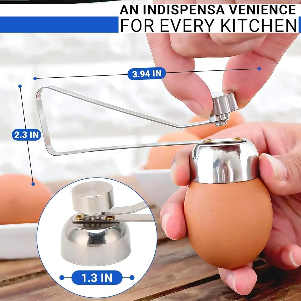 Egg Cracker Tool for Raw Eggs - Stainless Steel Shell Opener