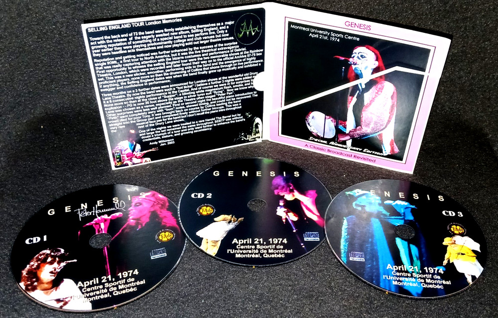 Genesis Montreal 1974 Gate Fold 3CD Package NEW
