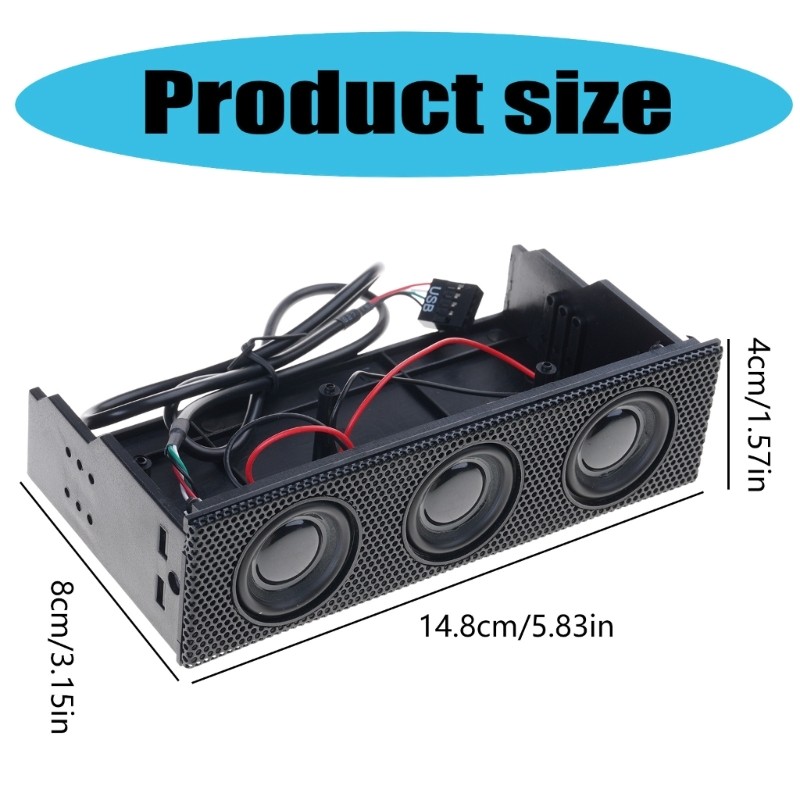 PC Front Panel Media Dashboard Stereo Surround Speaker Front Bay Computer for