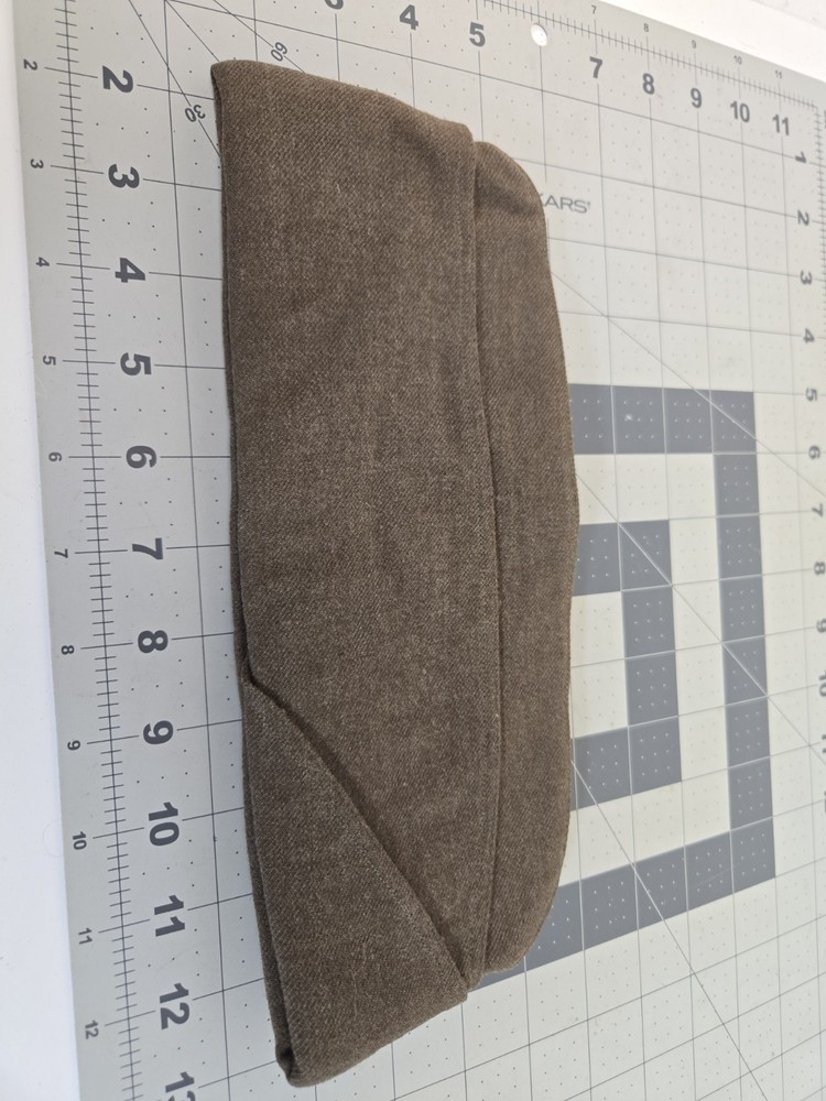 WWII US Army OD Wool Garrison Side Cap Hat Size 7 1/8 Dated 1945 Original