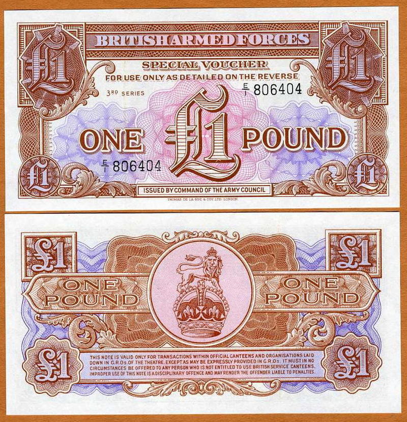 Great Britain, 1 pound, Armed Forces, ND (1956), M29, UNC