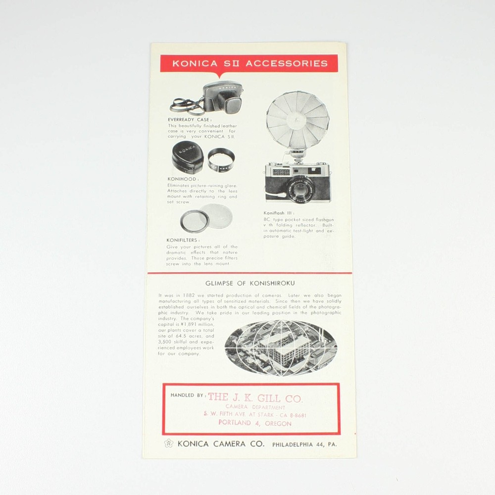 Konica SII - Camera Brochure Booklet Vintage