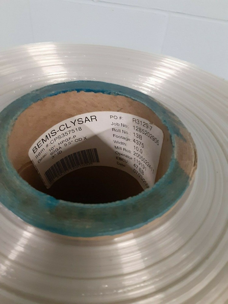2 Rolls Bemis Clysar 10" EZ 60 Ga. Plastic Shrink Wrap Single Wind 4375Ft. 