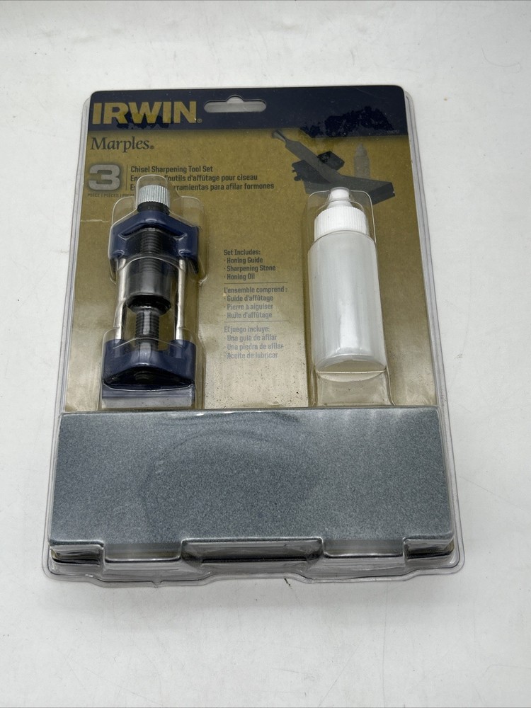IRWIN Marples Chisel Sharpening Tool Set Stone & Oil - New