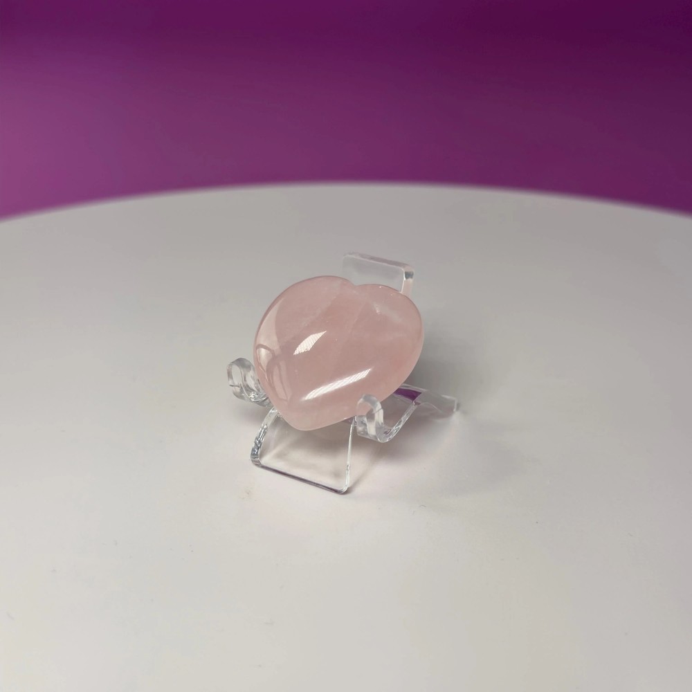 Mini Rose Quartz Heart Carving
