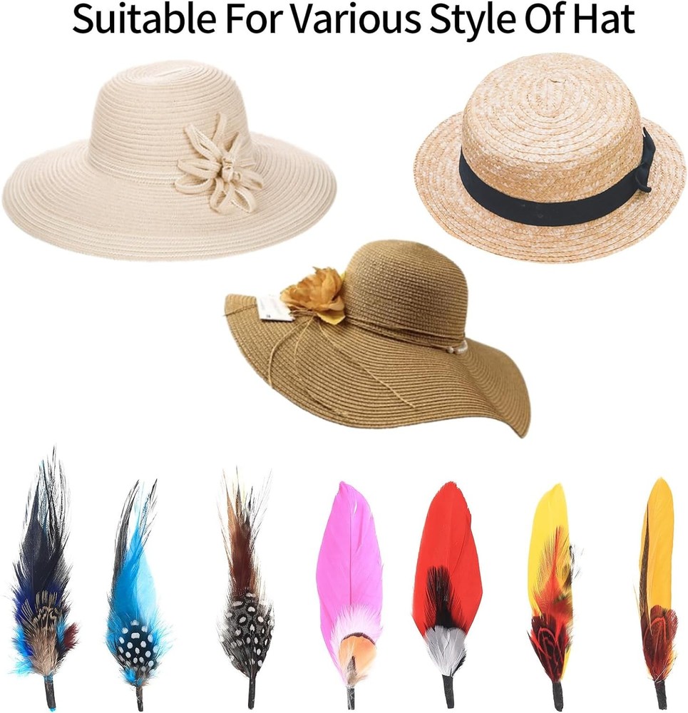 Hat Feathers, 12 Pcs Natural Mixed Assorted Cowboy Hats Feathers,...