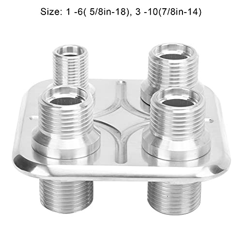 A/C Bulkhead, Car 4-Port Air Conditioning Bulkhead Hose Fitting Silver