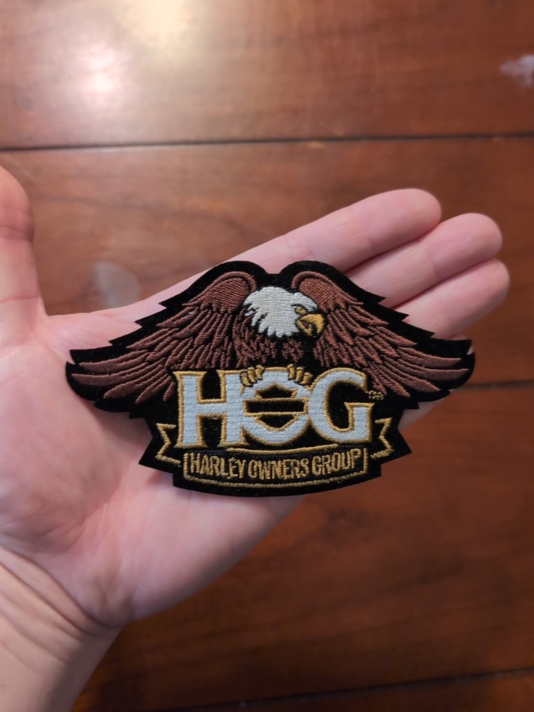 Harley Owners Group HOG Small Downwing Eagle Patch 5" x 2 3/4" NEW
