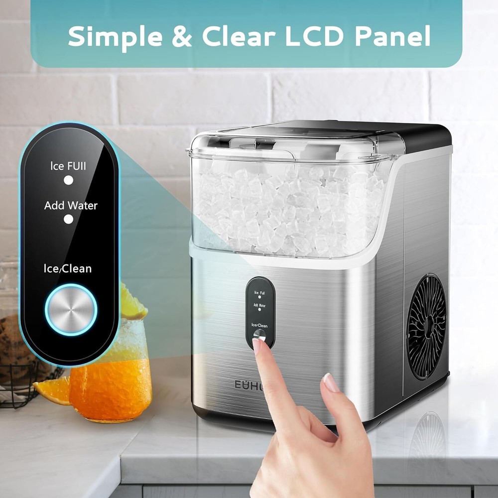 Nugget Ice Makers Countertop, Pebble Ice Maker Machine with 35lbs/24H