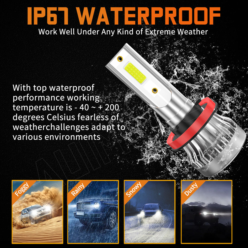 Pair H11 LED Headlight Kit Low Beam Bulb Super Bright 6500K White 1000000LM