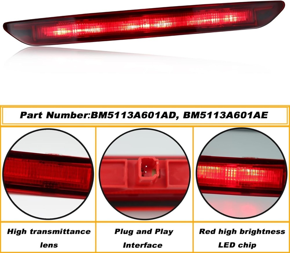 High Mount Stop Lamp LED Third Brake Light Compatible with Ford Focus Sedan 2012