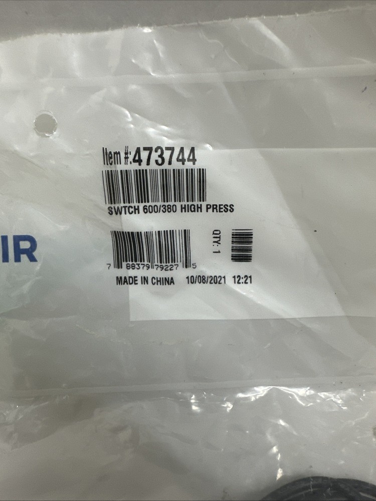 Pentair #473744 High Pressure Switch