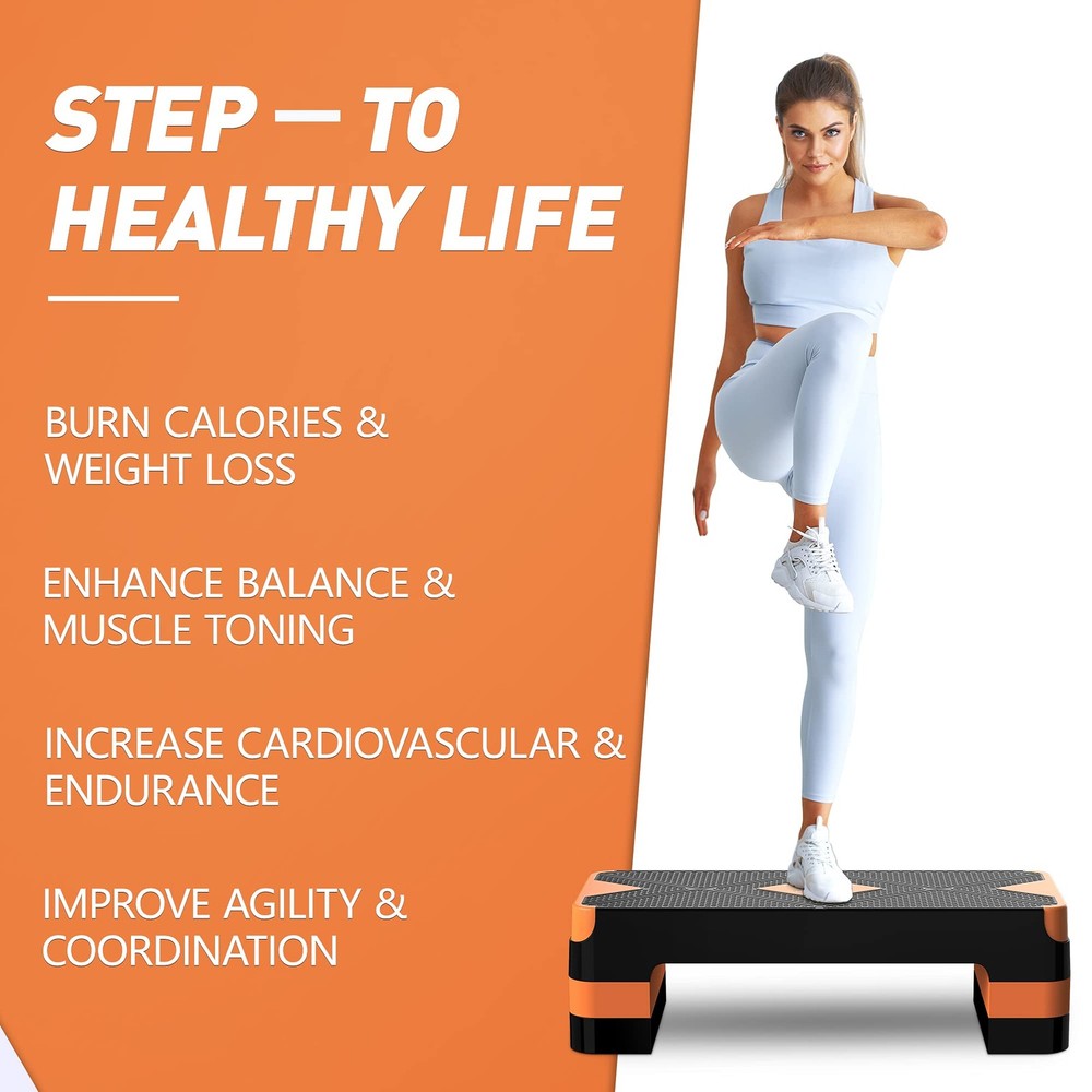 Aerobic Exercise Step, Adjustable Aerobic Stepper for Exercise, Workout Step ...