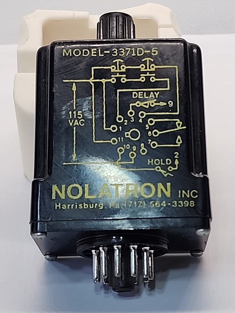 NOLATRON TIME DELAY RELAY MODEL 3371D-5 11 PINS [GB 1]
