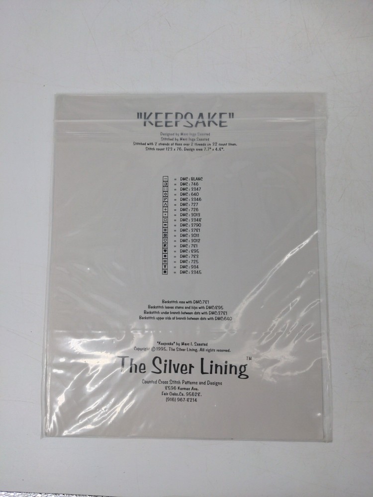 Vintage 1995 The Silver Lining Keepsake Counted Cross Stitch Pattern Booklet